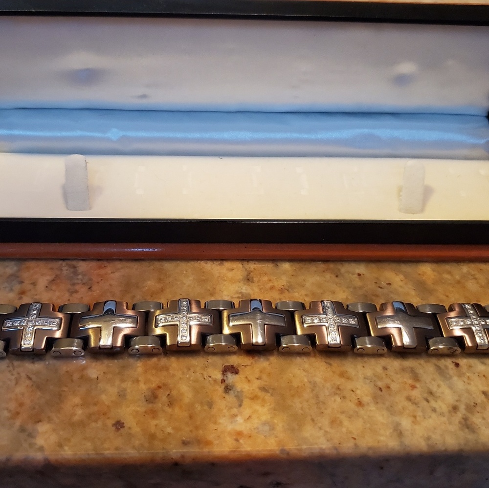 Diamond cross bracelet